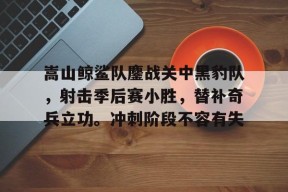  嵩山鲸鲨队鏖战关中黑豹队，射击季后赛小胜，替补奇兵立功。冲刺阶段不容有失